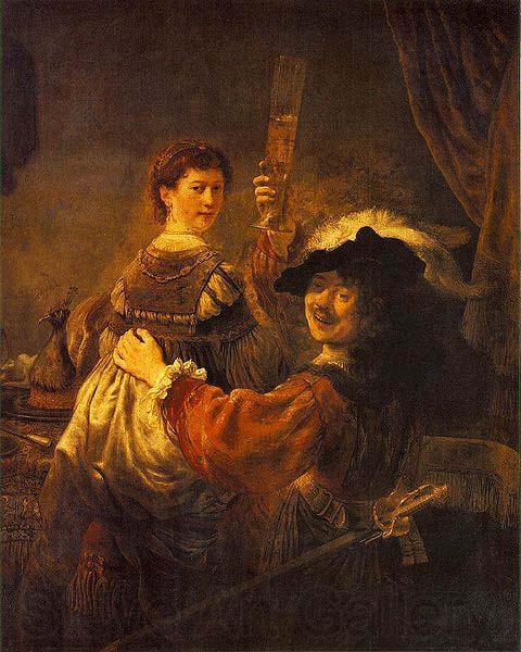REMBRANDT Harmenszoon van Rijn Rembrandt and Saskia pose as The Prodigal Son in the Tavern